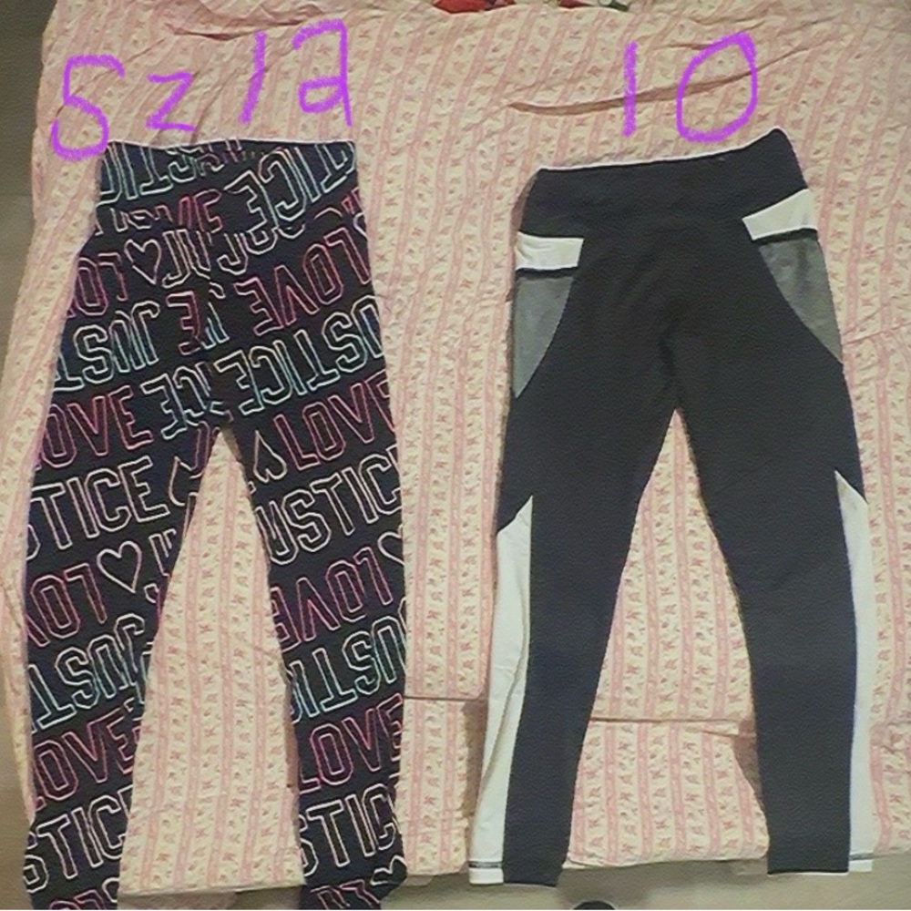 Justice Kids' Multicolor Love Print and Black Leggings Set